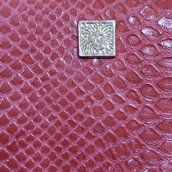 Anne Klein slim wallet Coral faux crocodile - Picture 3 of 8